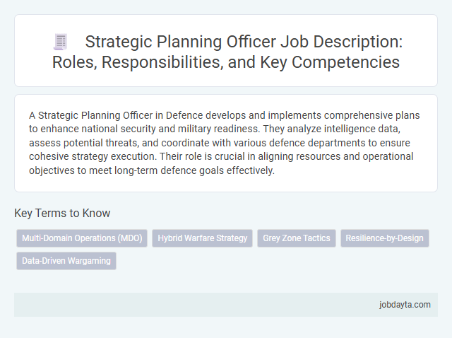 Strategic Planning Officer Job Description: Roles, Responsibilities, and Key Competencies