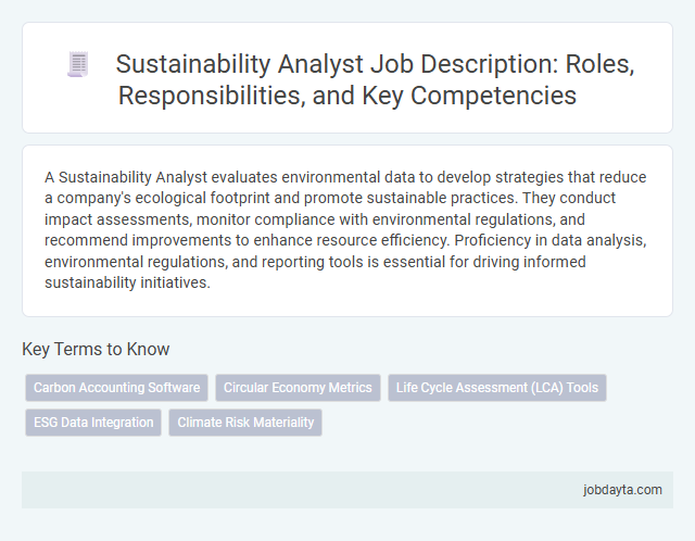 Sustainability Analyst Job Description: Roles, Responsibilities, and Key Competencies