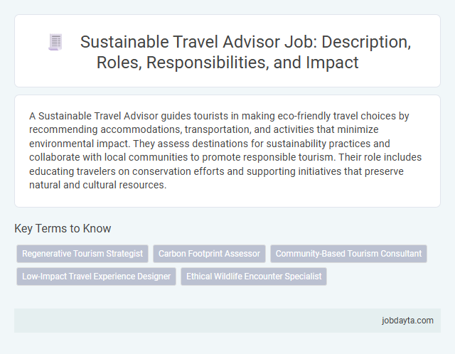 Sustainable Travel Advisor Job: Description, Roles, Responsibilities, and Impact