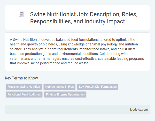 Swine Nutritionist Job: Description, Roles, Responsibilities, and Industry Impact