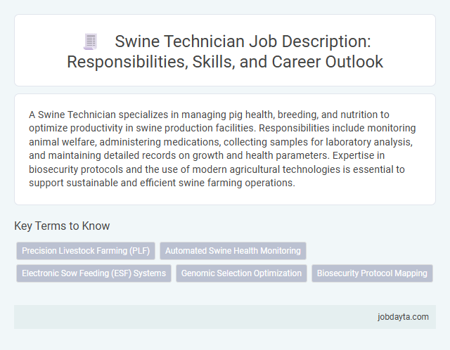 Swine Technician Job Description: Responsibilities, Skills, and Career Outlook