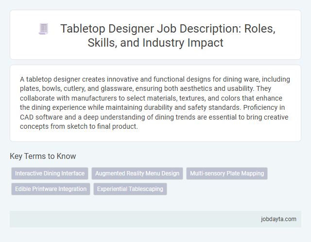 Tabletop Designer Job Description: Roles, Skills, and Industry Impact
