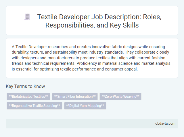Textile Developer Job Description: Roles, Responsibilities, and Key Skills