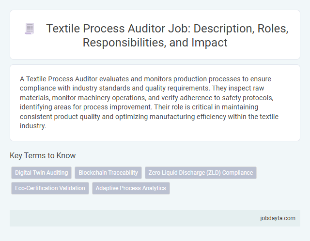 Textile Process Auditor Job: Description, Roles, Responsibilities, and Impact