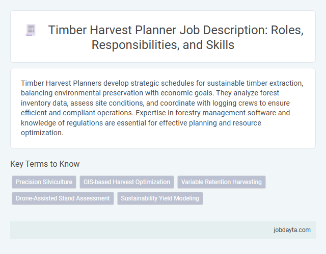 Timber Harvest Planner Job Description: Roles, Responsibilities, and Skills
