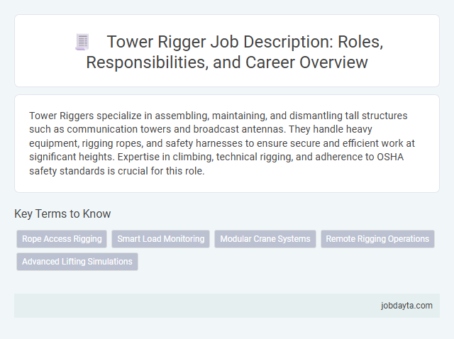 Tower Rigger Job Description: Roles, Responsibilities, and Career Overview