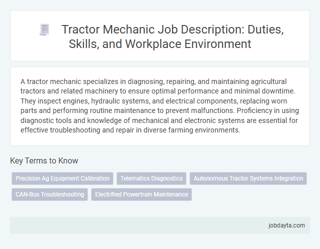 Tractor Mechanic Job Description: Duties, Skills, and Workplace Environment