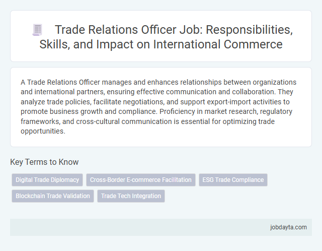 Trade Relations Officer Job: Responsibilities, Skills, and Impact on International Commerce