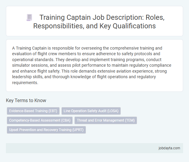 Training Captain Job Description: Roles, Responsibilities, and Key Qualifications