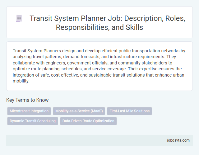 Transit System Planner Job: Description, Roles, Responsibilities, and Skills