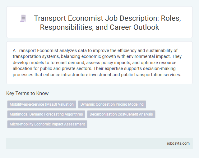 Transport Economist Job Description: Roles, Responsibilities, and Career Outlook