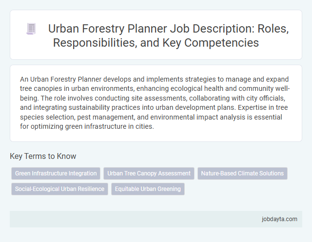 Urban Forestry Planner Job Description: Roles, Responsibilities, and Key Competencies