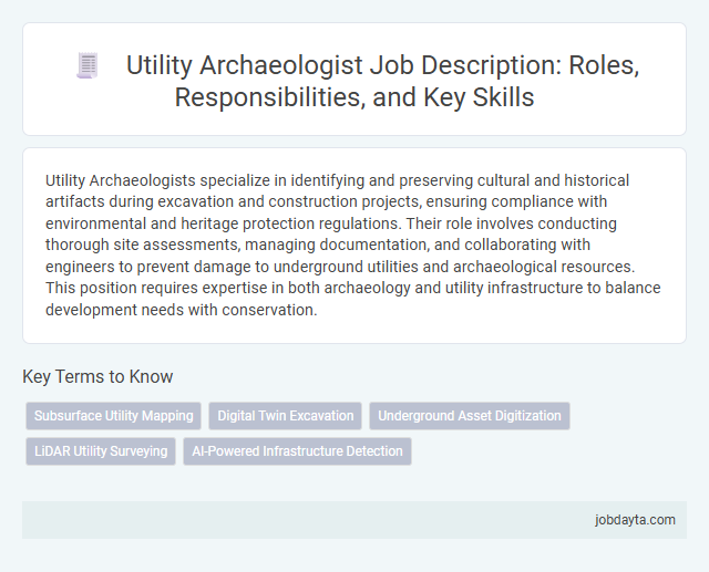 Utility Archaeologist Job Description: Roles, Responsibilities, and Key Skills