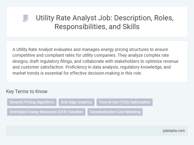 Utility Rate Analyst Job: Description, Roles, Responsibilities, and Skills