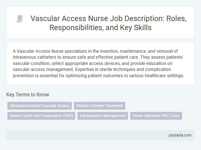 Vascular Access Nurse Job Description: Roles, Responsibilities, and Key Skills