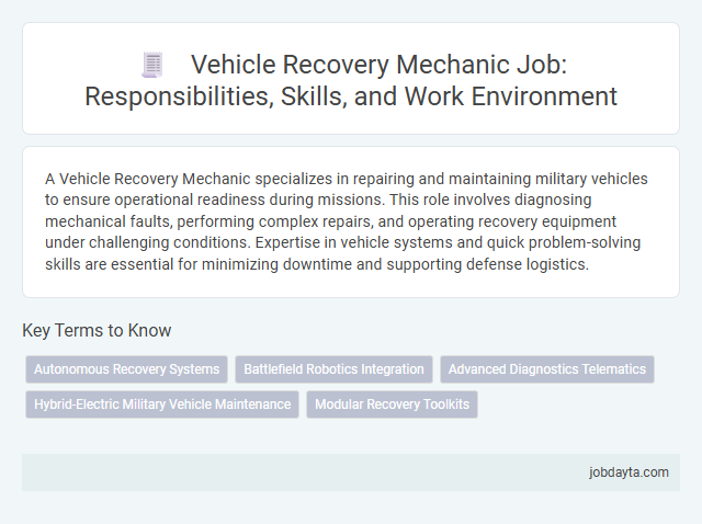 Vehicle Recovery Mechanic Job: Responsibilities, Skills, and Work Environment