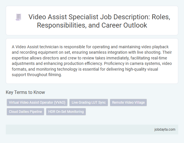 Video Assist Specialist Job Description: Roles, Responsibilities, and Career Outlook
