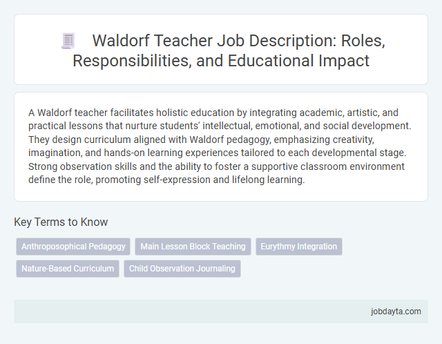 Waldorf Teacher Job Description: Roles, Responsibilities, and Educational Impact