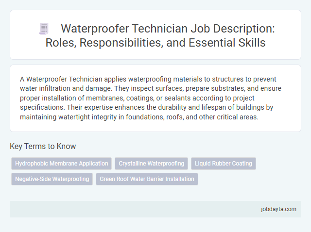 Waterproofer Technician Job Description: Roles, Responsibilities, and Essential Skills
