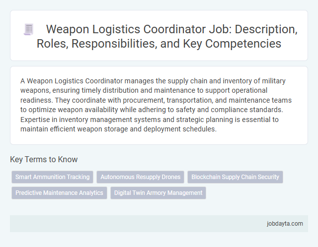 Weapon Logistics Coordinator Job: Description, Roles, Responsibilities, and Key Competencies