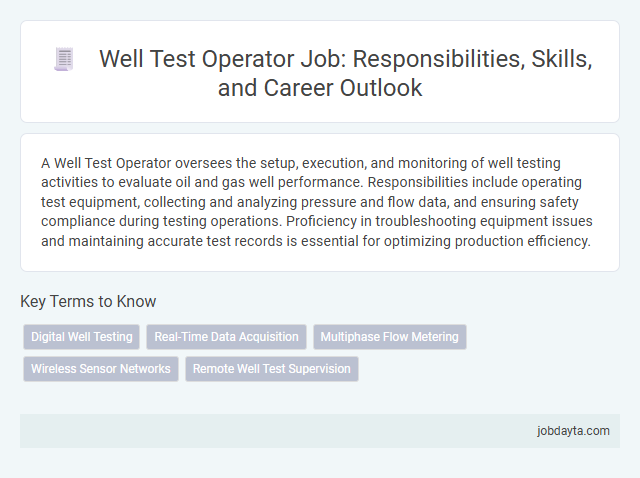 Well Test Operator Job: Responsibilities, Skills, and Career Outlook