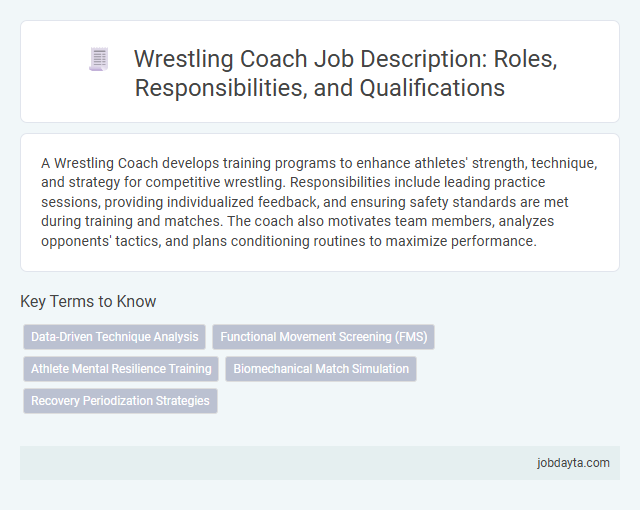 Wrestling Coach Job Description: Roles, Responsibilities, and Qualifications
