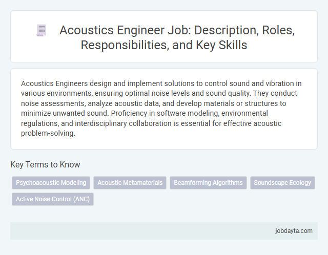 Acoustics Engineer Job: Description, Roles, Responsibilities, and Key Skills