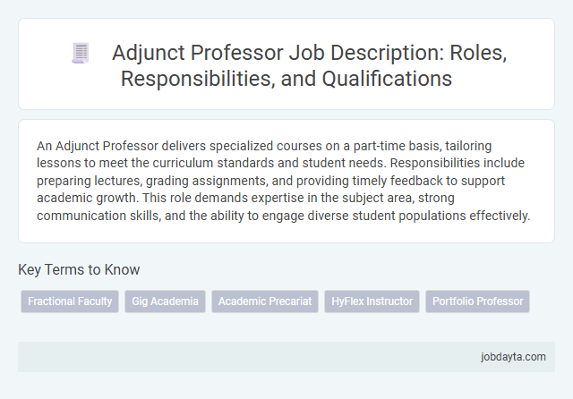 Adjunct Professor Job Description: Roles, Responsibilities, and Qualifications