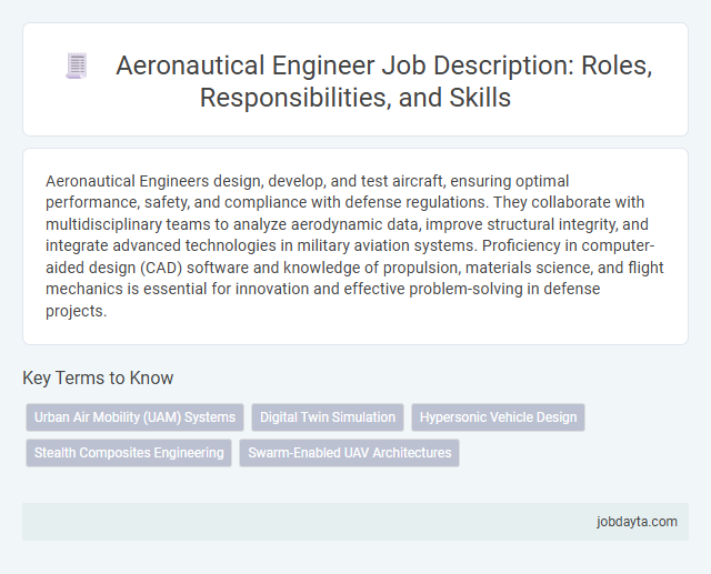Aeronautical Engineer Job Description: Roles, Responsibilities, and Skills