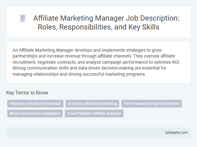 Affiliate Marketing Manager Job Description: Roles, Responsibilities, and Key Skills