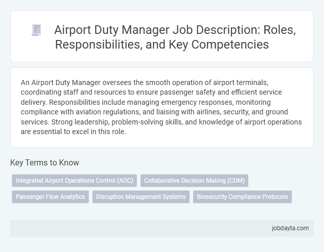 Airport Duty Manager Job Description: Roles, Responsibilities, and Key Competencies