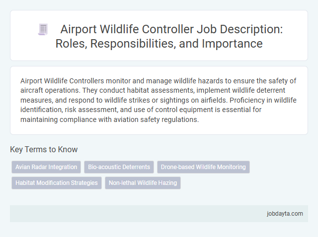 Airport Wildlife Controller Job Description: Roles, Responsibilities, and Importance
