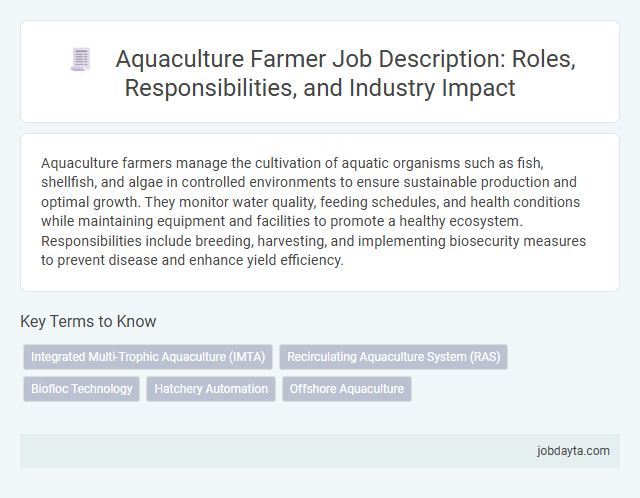 Aquaculture Farmer Job Description: Roles, Responsibilities, and Industry Impact