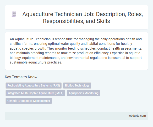 Aquaculture Technician Job: Description, Roles, Responsibilities, and Skills