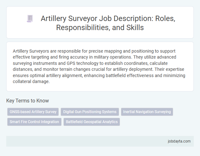 Artillery Surveyor Job Description: Roles, Responsibilities, and Skills