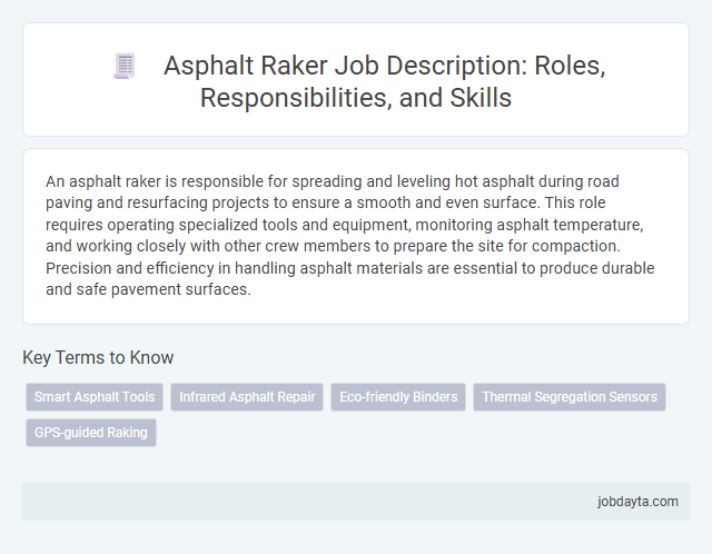 Asphalt Raker Job Description: Roles, Responsibilities, and Skills