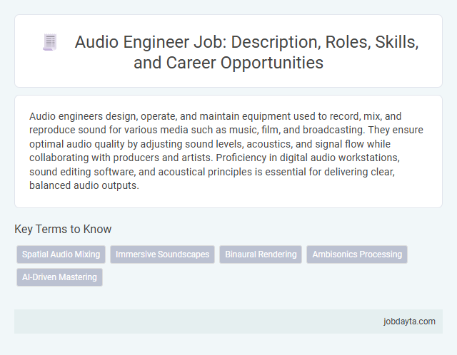 Audio Engineer Job: Description, Roles, Skills, and Career Opportunities