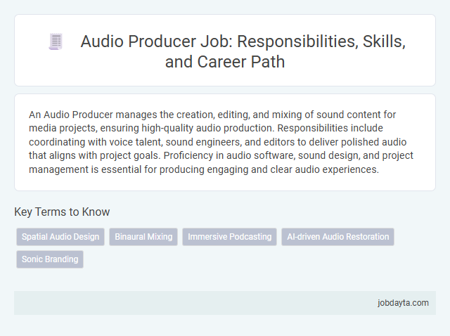 Audio Producer Job: Responsibilities, Skills, and Career Path