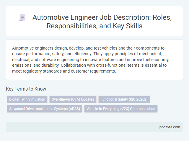Automotive Engineer Job Description: Roles, Responsibilities, and Key Skills