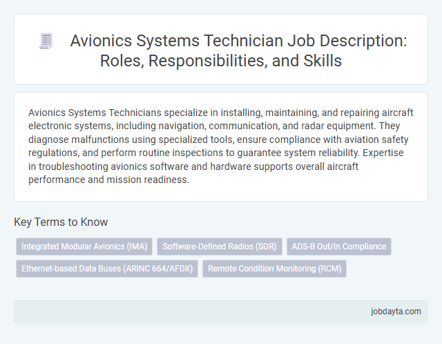 Avionics Systems Technician Job Description: Roles, Responsibilities, and Skills