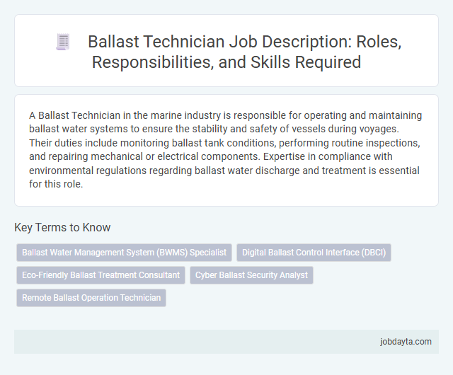 Ballast Technician Job Description: Roles, Responsibilities, and Skills Required