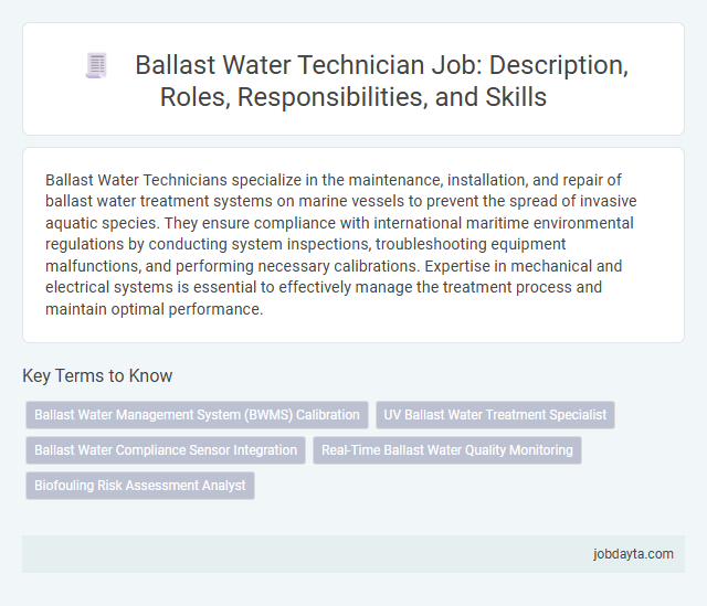 Ballast Water Technician Job: Description, Roles, Responsibilities, and Skills