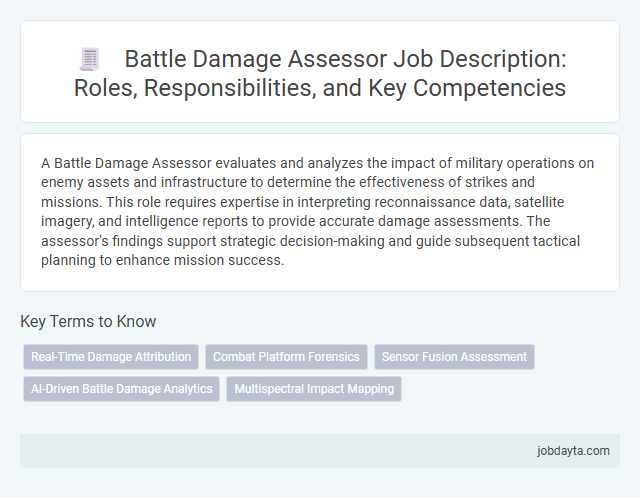 Battle Damage Assessor Job Description: Roles, Responsibilities, and Key Competencies