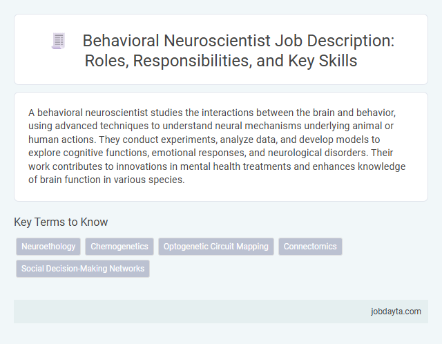 Behavioral Neuroscientist Job Description: Roles, Responsibilities, and Key Skills