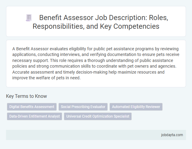 Benefit Assessor Job Description: Roles, Responsibilities, and Key Competencies