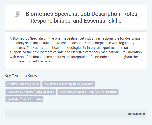 Biometrics Specialist Job Description: Roles, Responsibilities, and Essential Skills