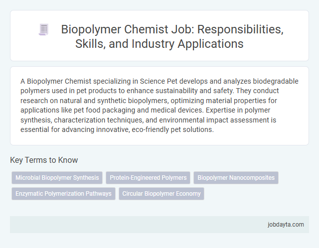 Biopolymer Chemist Job: Responsibilities, Skills, and Industry Applications