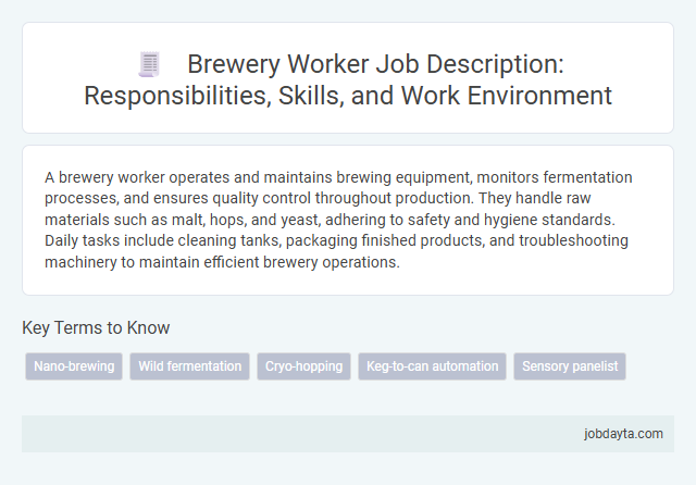 Brewery Worker Job Description: Responsibilities, Skills, and Work Environment