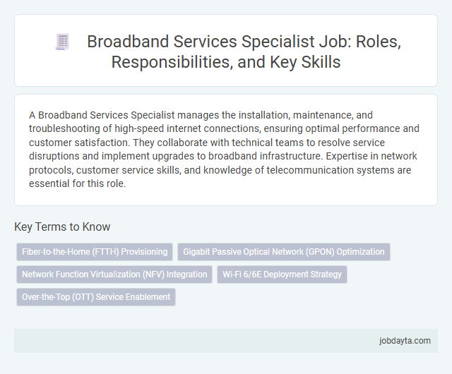 Broadband Services Specialist Job: Roles, Responsibilities, and Key Skills