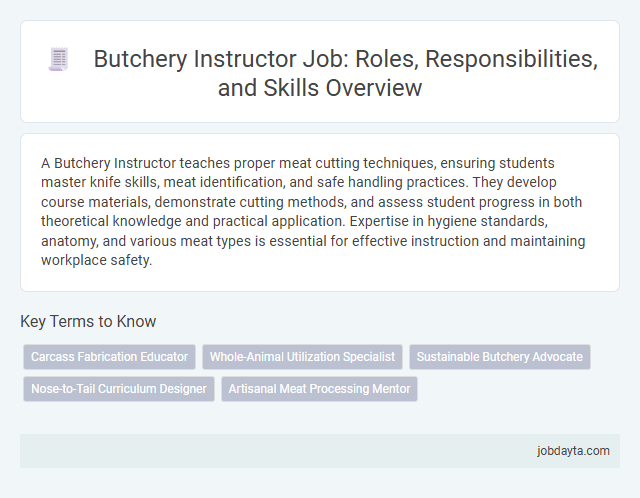 Butchery Instructor Job: Roles, Responsibilities, and Skills Overview